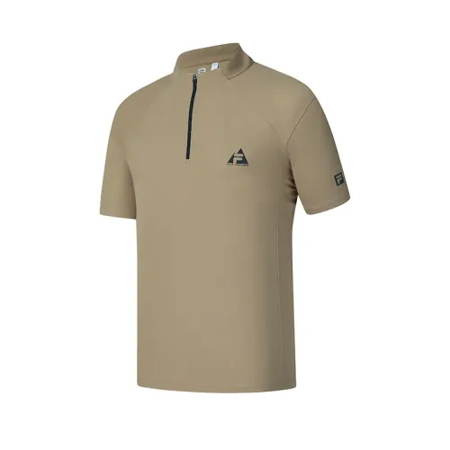 FILA Explorer T Shirts Men's Fragrant Coffee Brown Half Turtleneck Moderate Straight Fit