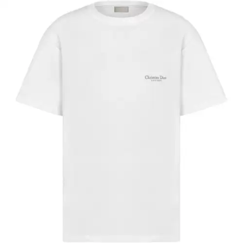 DIOR T Shirts Men's White Crew Neck Moderate