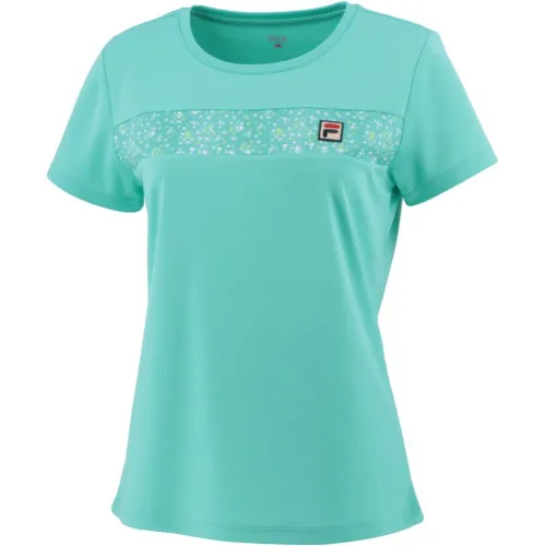 FILA T Shirts Women's Blue Crew Neck Moderate