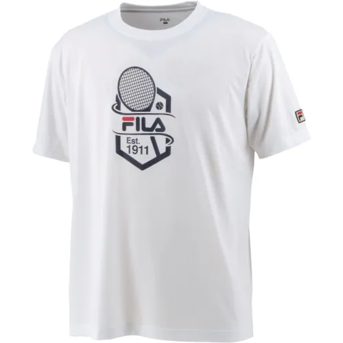 FILA Tennis Tops Men's White Crew Neck Moderate