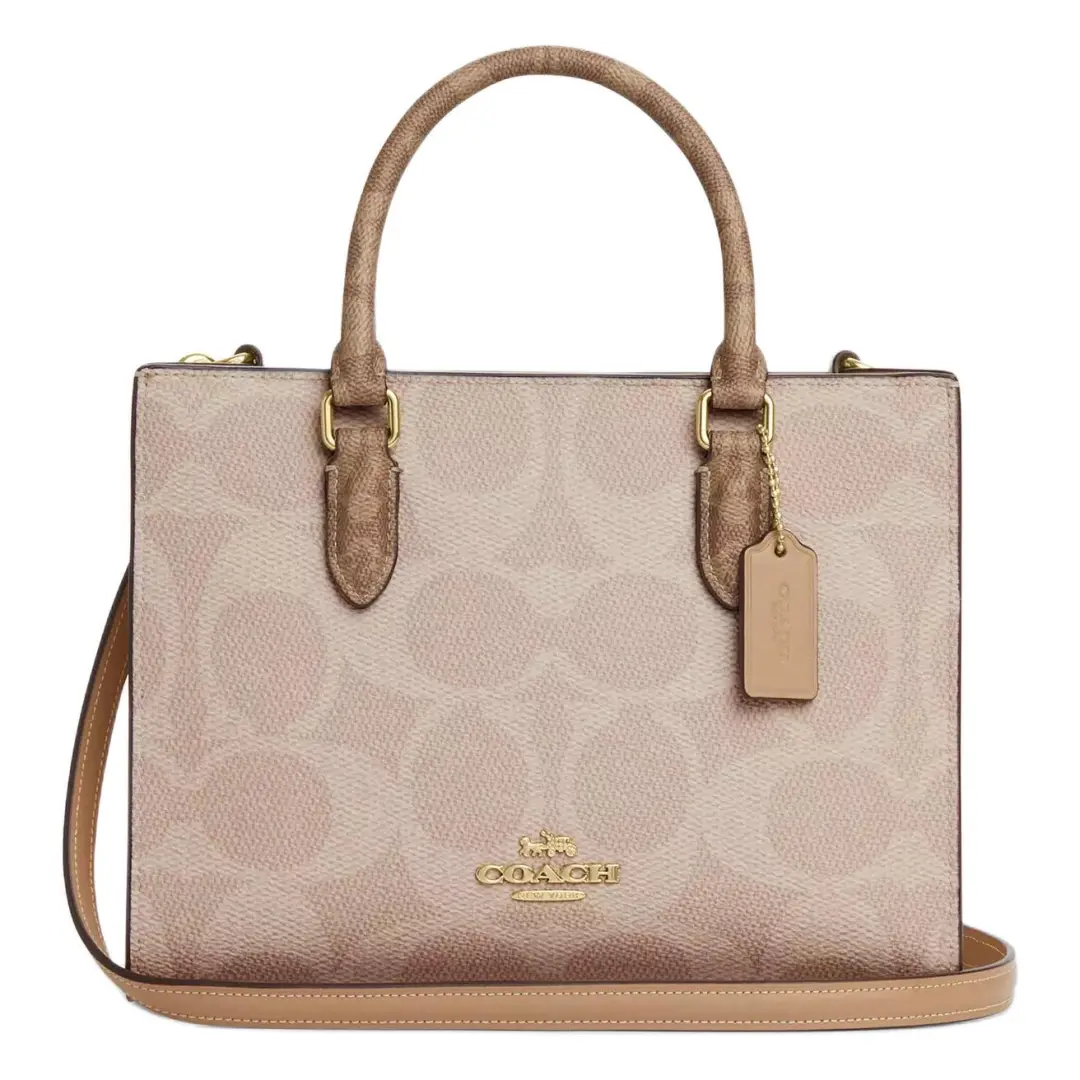 COACH Maggie Artificial Leather Tote Bag, Shopping Bag, Shoulder Bag, Crossbody Bag, Handbag Medium Women's Taupe