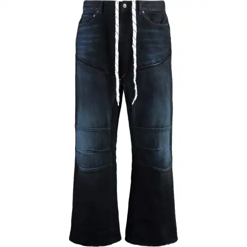 Balenciaga Double Knee Distressed Drawstring Jeans