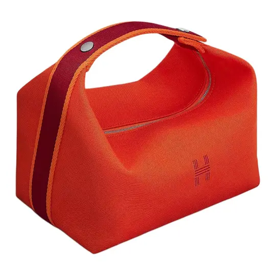 HERMES Bride a Brac Canvas Travel Bag, Storage & Toiletry Bags, Handbag Large Unisex Flame Orange