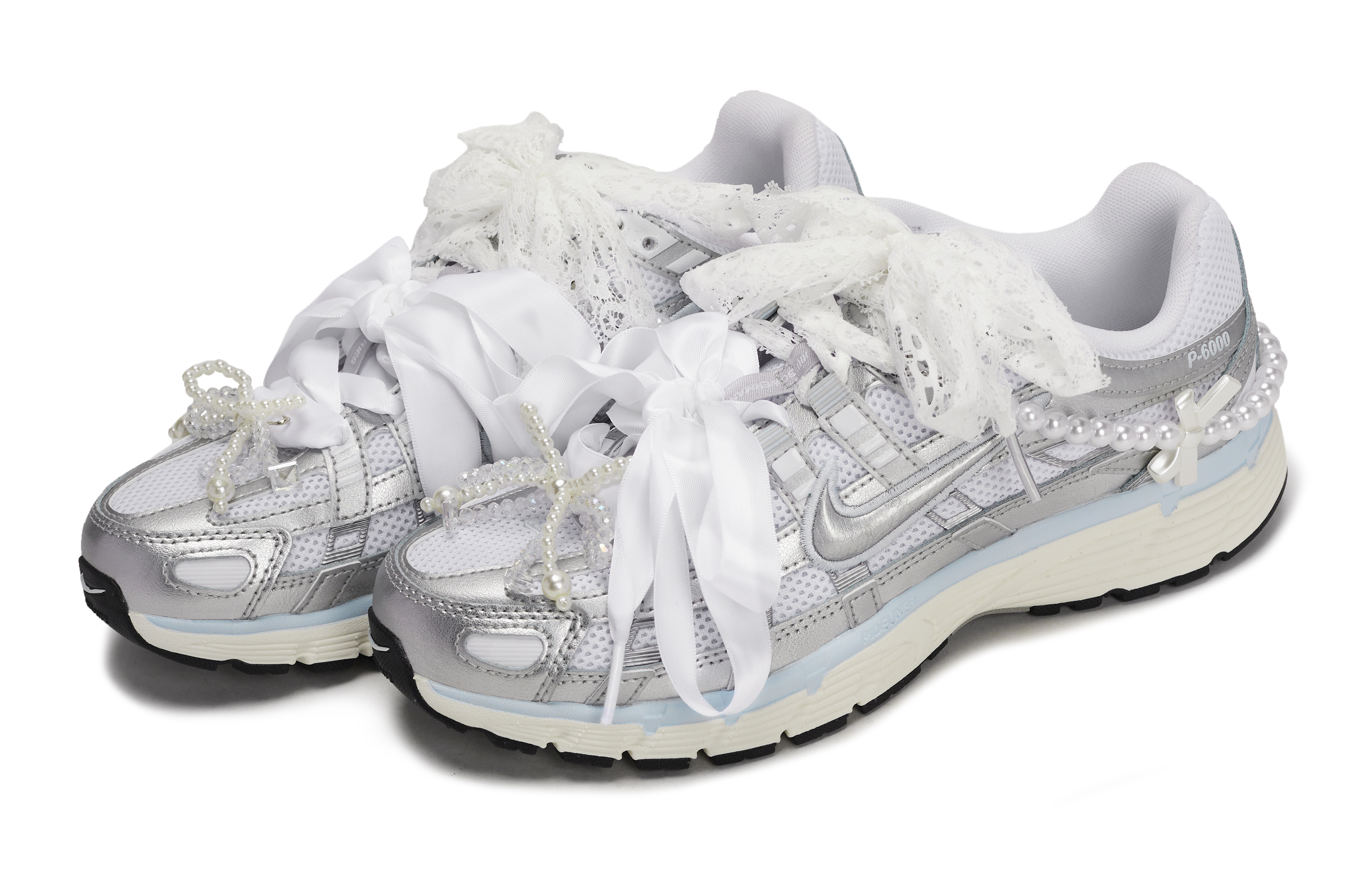 Nike P 6000 Low top Running Shoes Women’s Silver White Blue