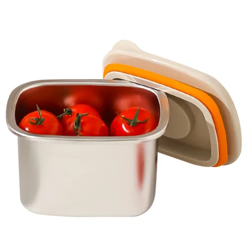KAWASIMAYA 304 stainless steel crisper food grade sealed storage box with lid portable fruit lunch box lunch box lunch box