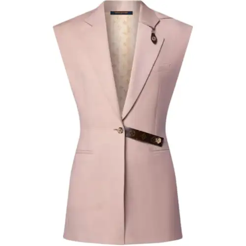 Lv Monogram Accent Sleeveless Blazer