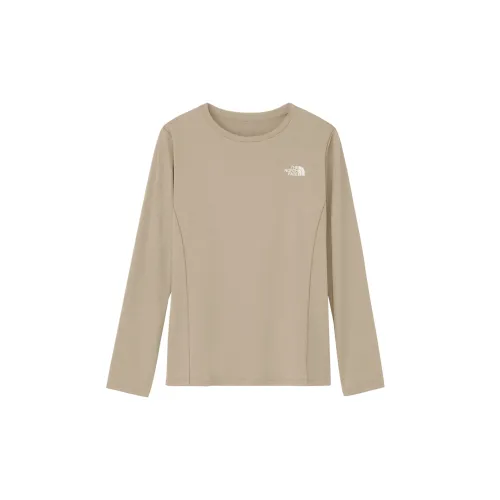 THE NORTH FACE T Shirts Women's Khaki Crew Neck