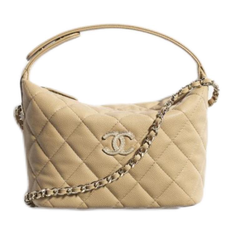 Женская сумка Chanel HOBO 25A (темно-бежевая)