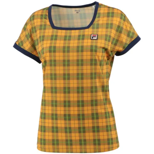FILA Tennis Tops Women's Yellow Square Collar