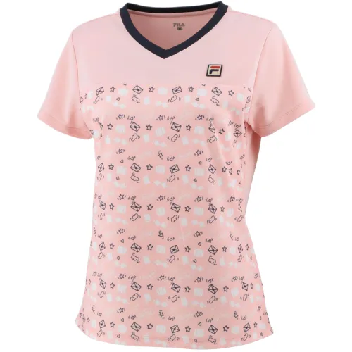 FILA Tennis Tops Women's Pink V Neck Moderate