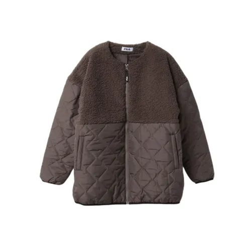 FILA Jackets Men's Brown Collarless Thickened Other