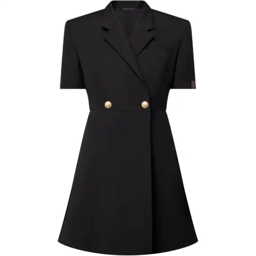 LOUIS VUITTON Short Sleeved Tailored Wrap Dress