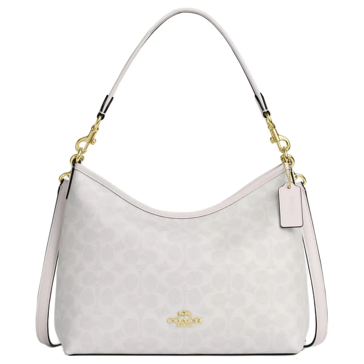 COACH Laurel Artificial Leather Shoulder Bag Large Unisex Chalk