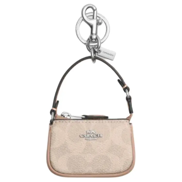 COACH Canvas, Calfskin, Hardware Accessories Keychains Unisex Sand