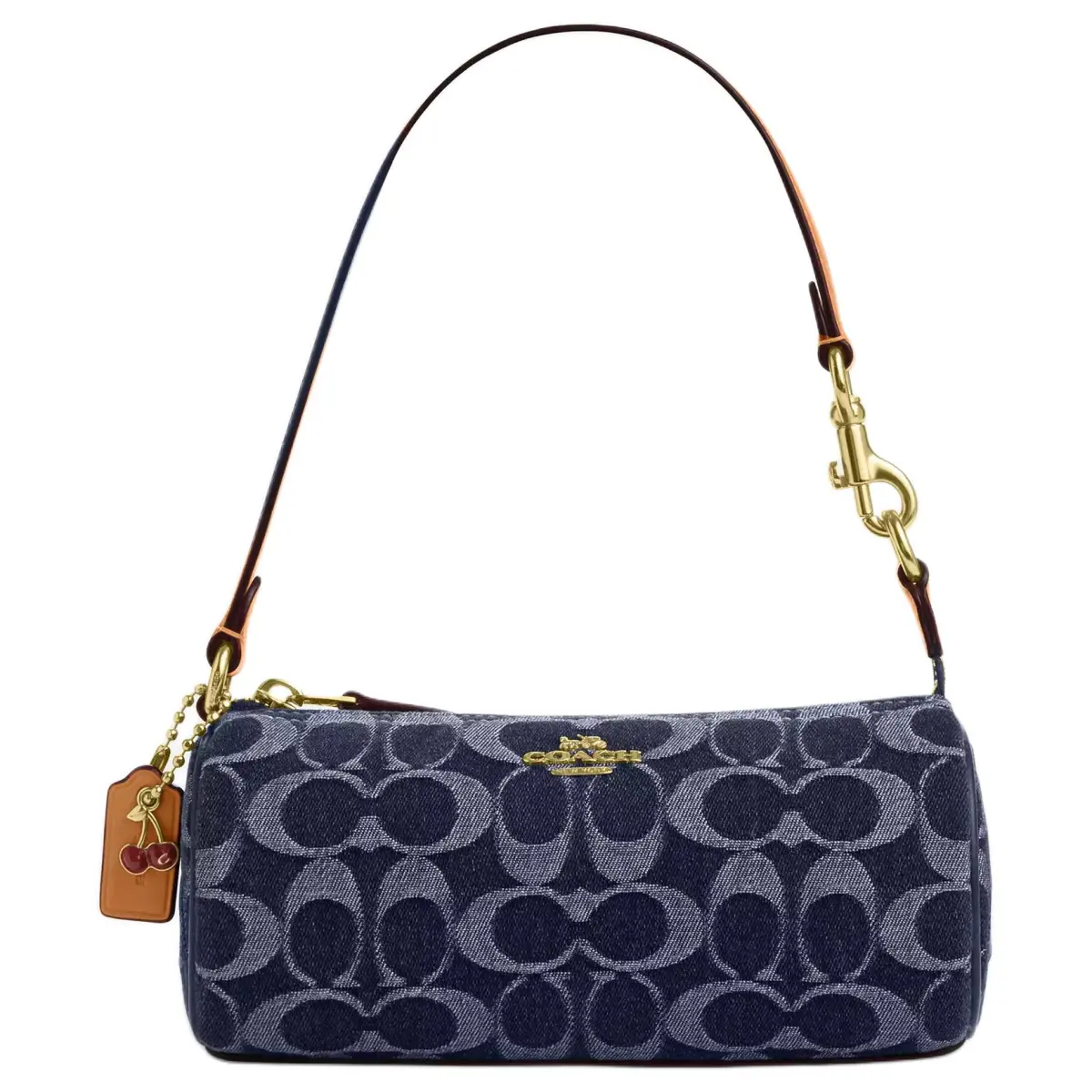 COACH Nolita Fabric Handbag Small Women's Denim Blue With Natural Color
