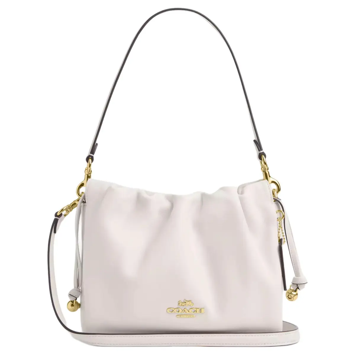 COACH Faye Cow Leather Cloud Bag, Handbag, Shoulder Bag Small Women's White