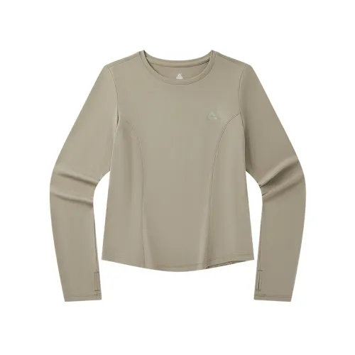 Minimalistic base yoga clothing with a round collar, fitted sports travel long-sleeve for training for leisure, T-shirt, for running