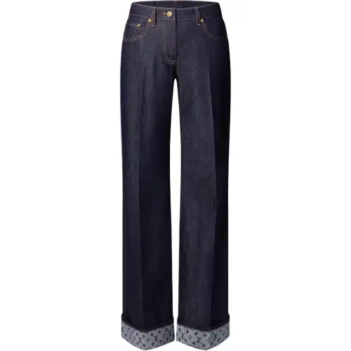 Lv Cuffed Hem Flared Jeans