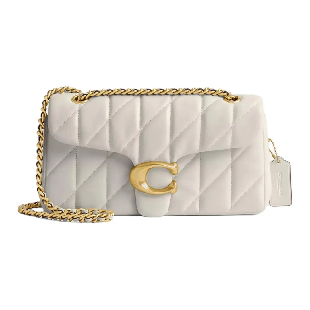 COACH Tabby Nappa Leather Crossbody Bag, Shoulder Bag Medium Women's White