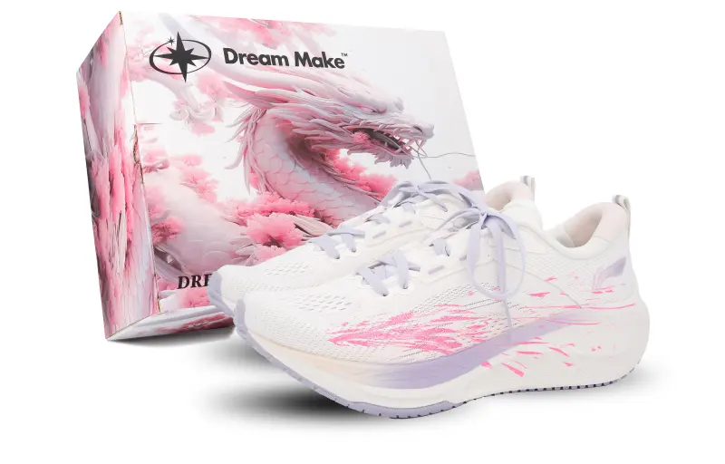 Li Ning MINE JUMP 2.0 V2 Cushioning Breathable Low top Casual Running Shoes Women's White Pink