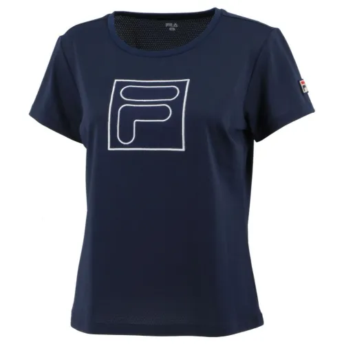 FILA T Shirts Women's Marine Blue Crew Neck Moderate