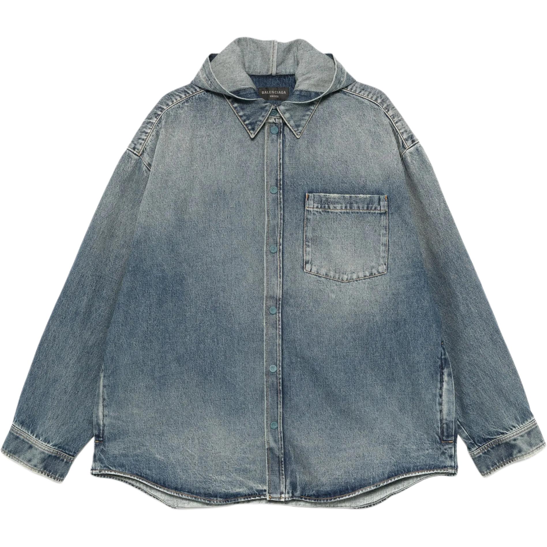Balenciaga Collared Long Sleeve Denim Shirt
