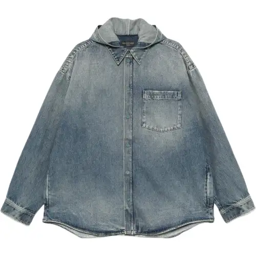 Balenciaga Collared Long Sleeve Denim Shirt