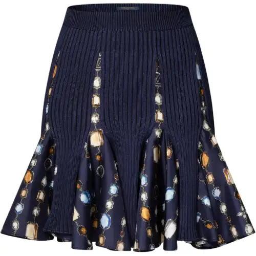 Lv Necklace Insert Knit Skirt