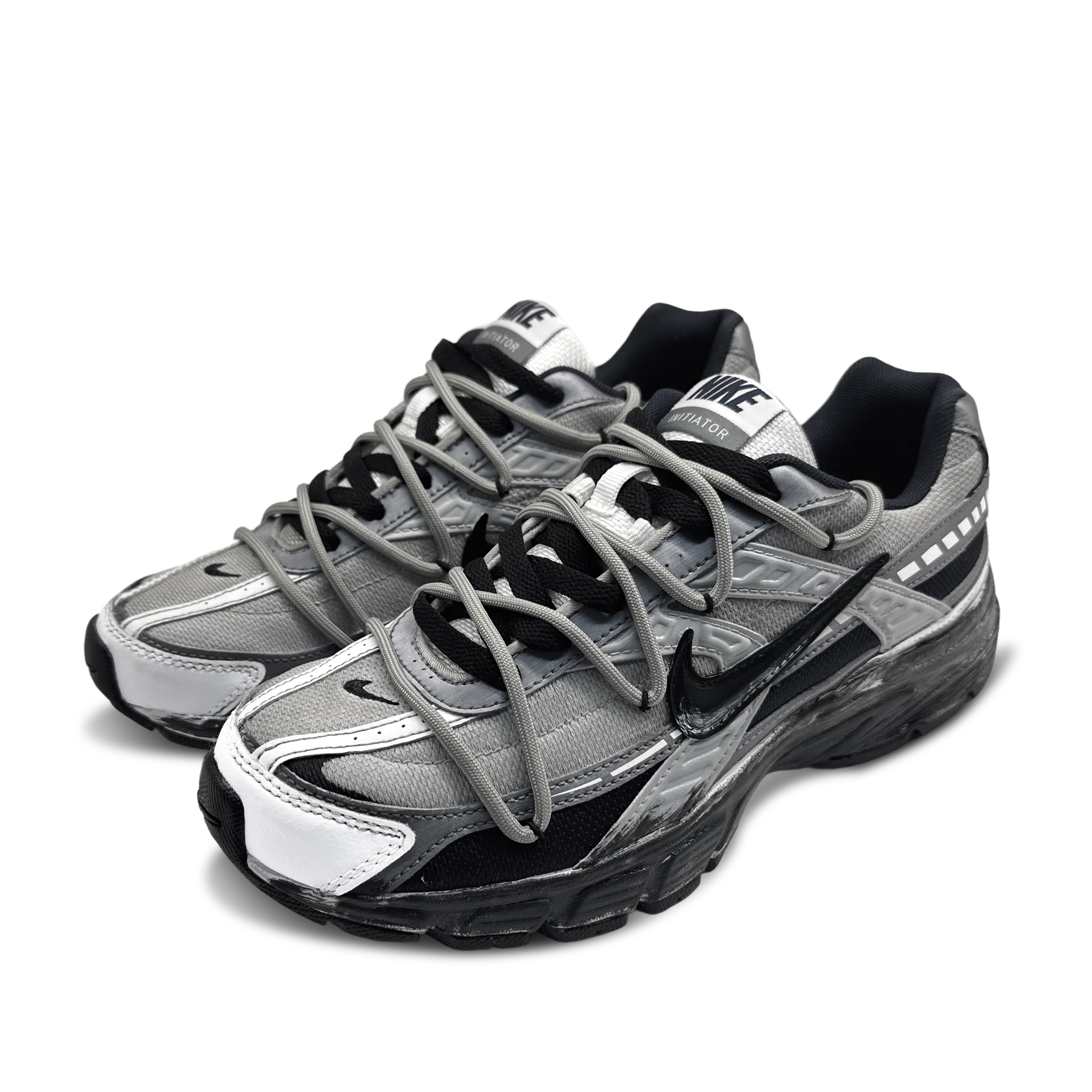 Nike Initiator Cow Split Leather Cushioning Balance Low top Casual Training Running Shoes Unisex Gray