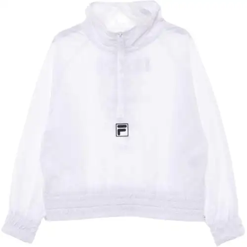 FILA Sweatshirts Unisex White Stand Collar Moderate Regular