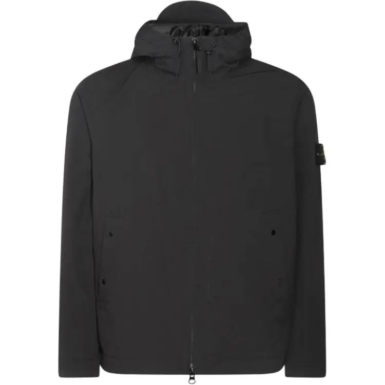 STONE ISLAND Logo Patch Zip Up Hooded Jacket