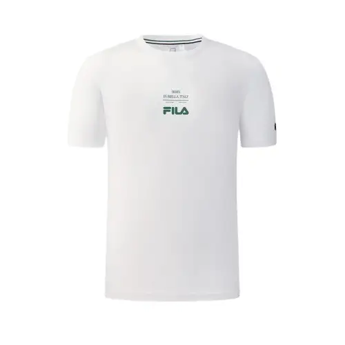FILA Tennis T Shirts Men's Jade White Crew Neck Moderate