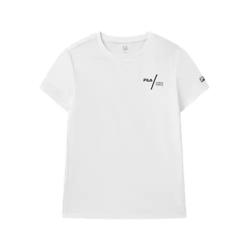 FILA T Shirts Men's Jade White Crew Neck Moderate Straight Fit