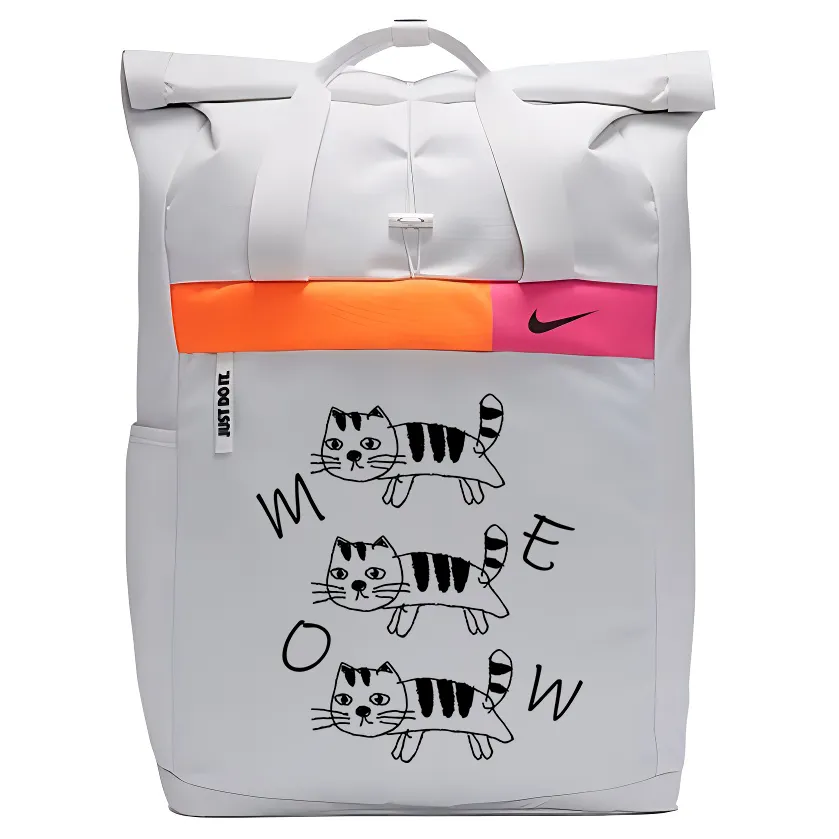 Nike Polyester Backpack Regular Unisex Light Silver Gray