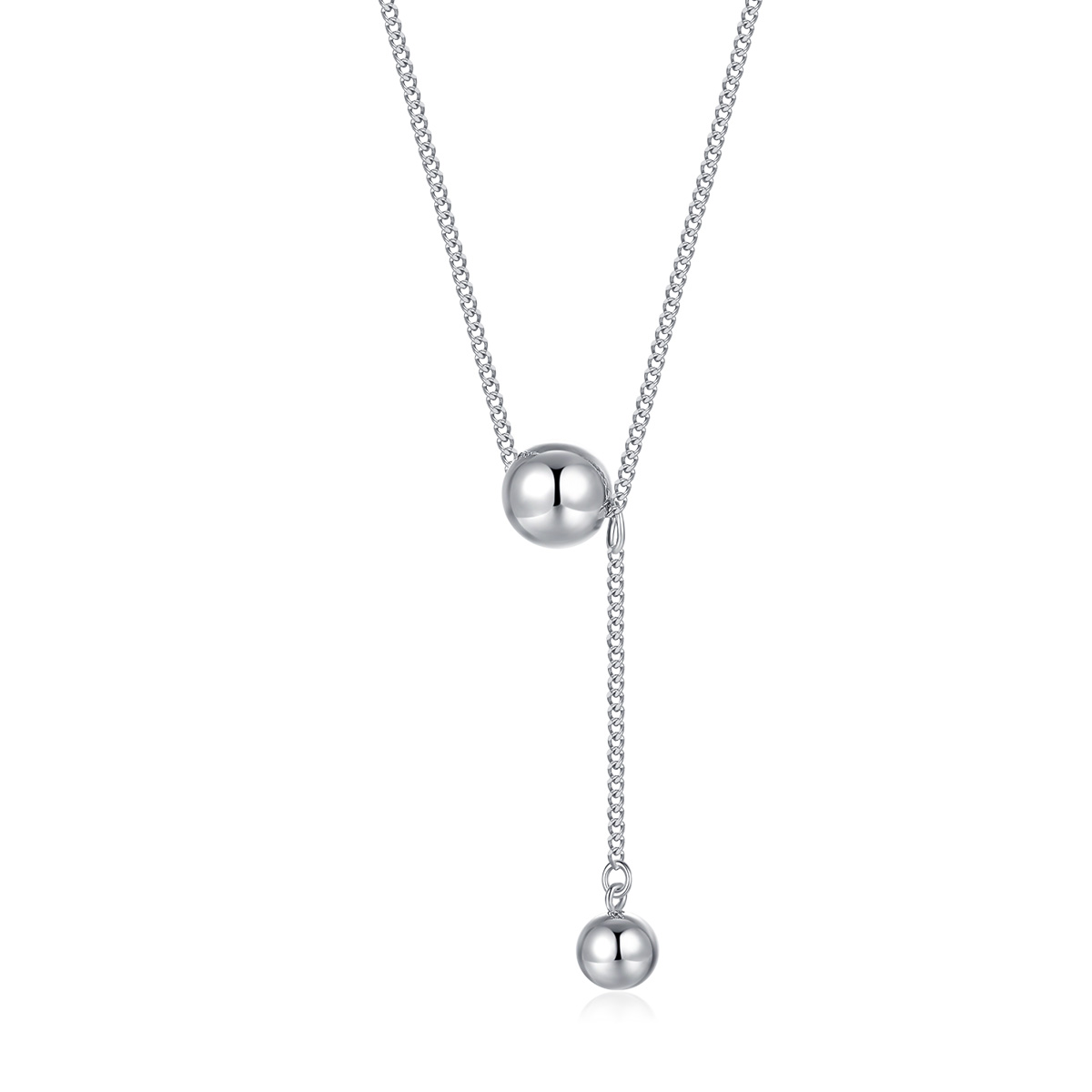 One bead bracelet, round beads with tassels, fashionable universal chain for key bag , platinum necklace, simple and elegant design, high-quality style