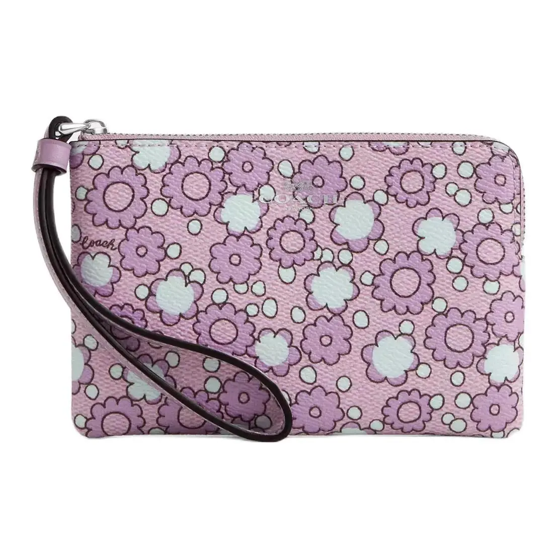 COACH Wristlet Coated Canvas Clutch Small Women's Purple