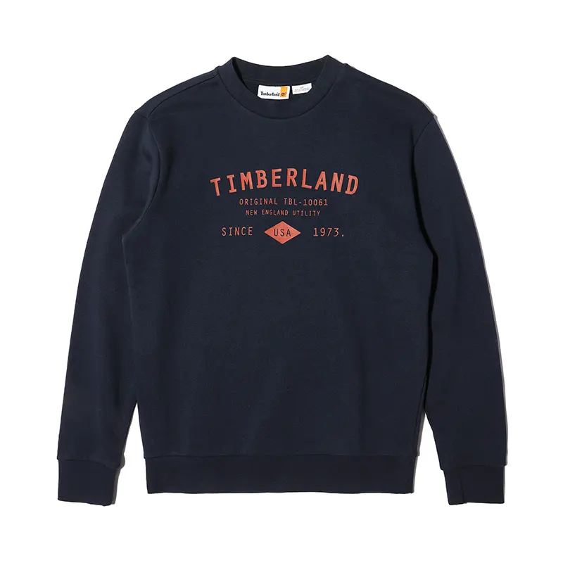 Timberland Sweatshirts Men's 433 Navy Blue Crew Neck Moderate Regular