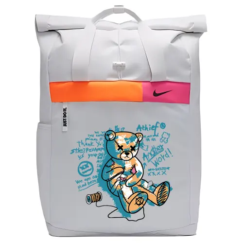 Nike, fashionable small design cartoon robot for leisure, backpack for men and women, custom-made, print, for beloved