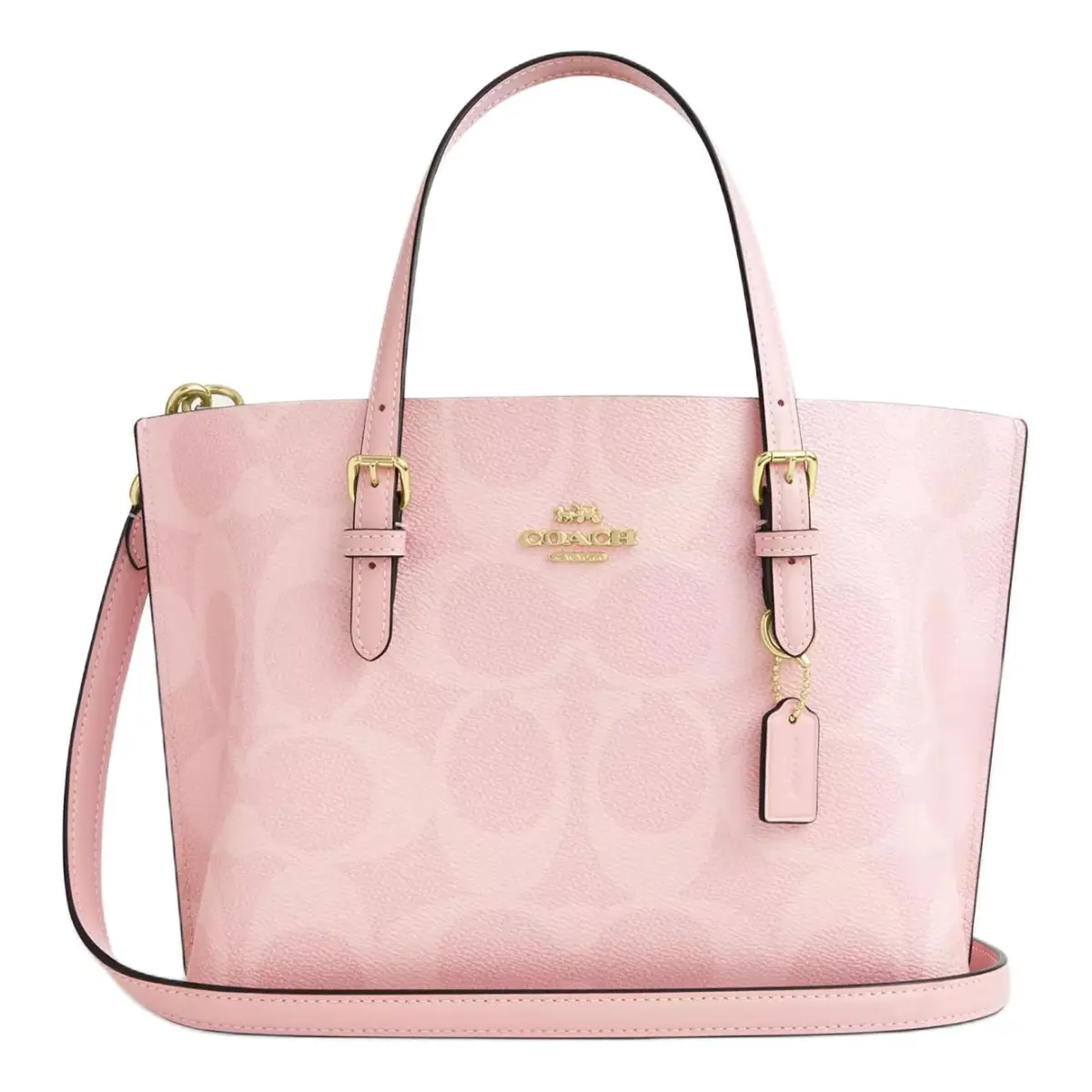 COACH Mollie Artificial Leather Tote One Shoulder Handbag 25 Women's Rouge Pink