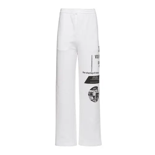 PRADA Casual Pants Men's White Moderate Straight Fit Pants