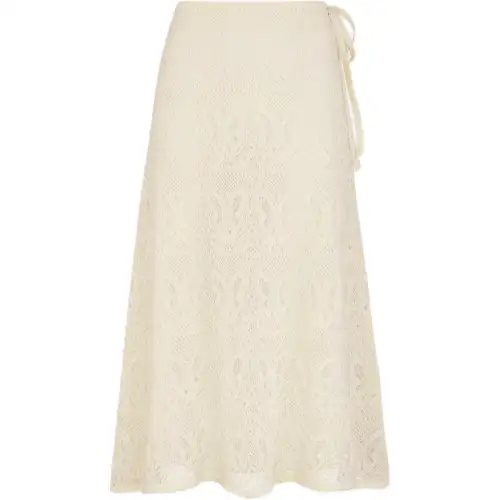 DIOR Dioriviera FW25 Knit Long Skirt Women's Ecru
