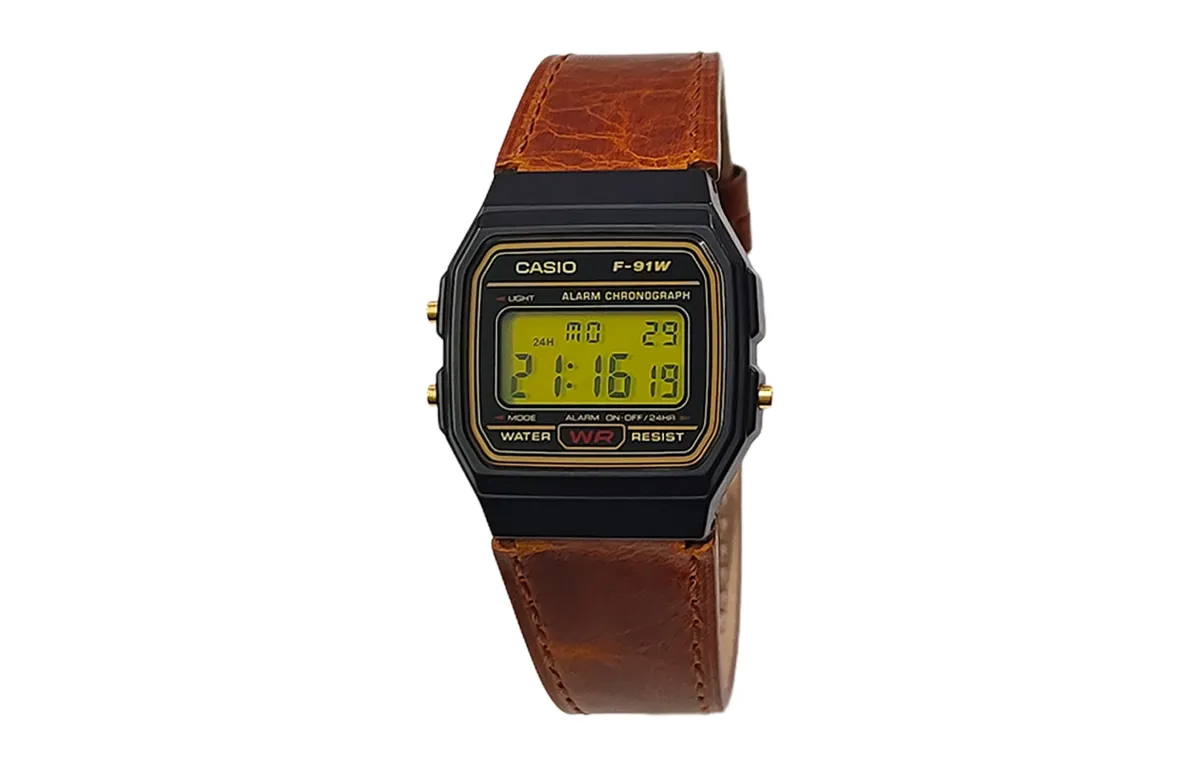 CASIO Custom Collection Quartz Movement Genuine Leather Strap Watch Unisex Black Dial