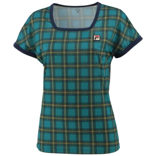 FILA Tennis Tops Women's Green Square Collar