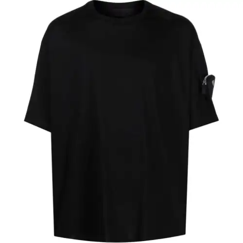PRADA T Shirts Men's Black Crew Neck Moderate Straight Fit