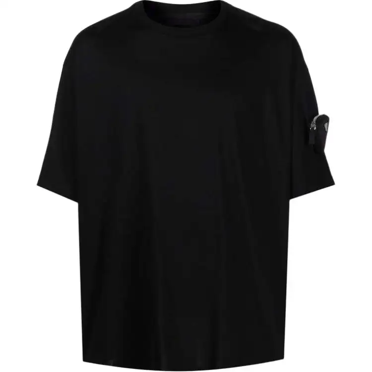 PRADA T Shirts Men's Black Crew Neck Moderate Straight Fit