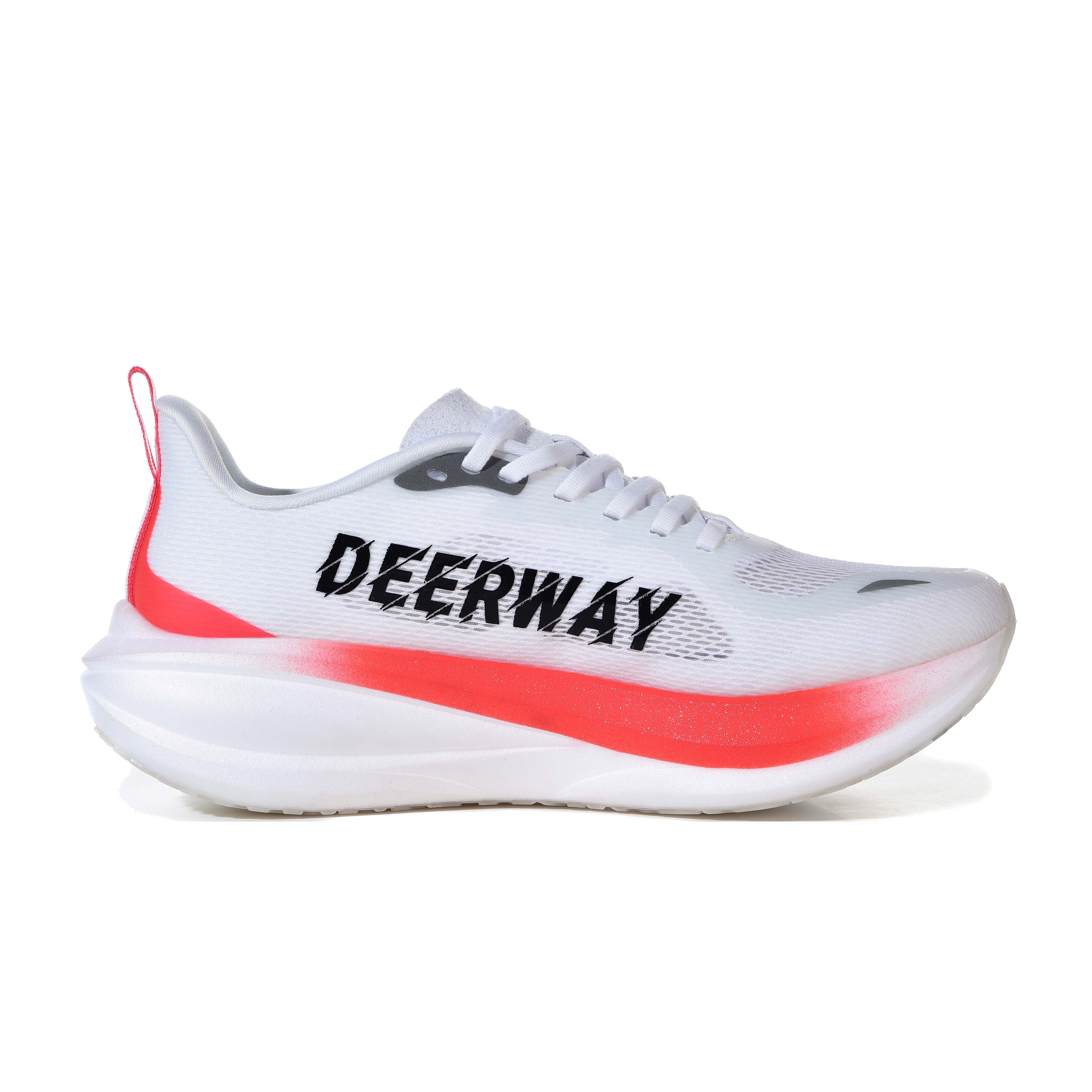 DEERWAY Running Shoes Unisex Low Top White Red