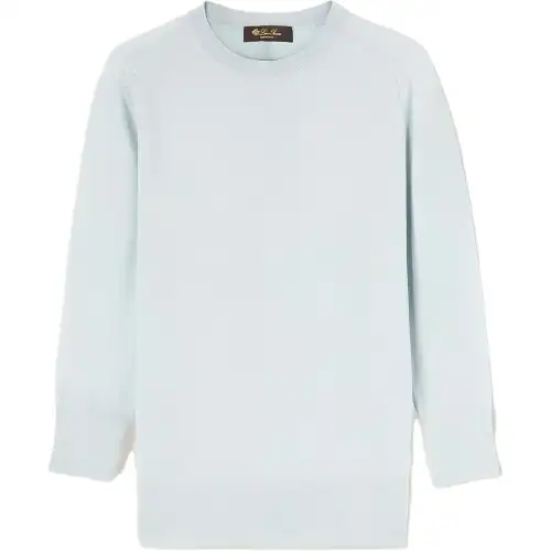 Loro Piana FW23 Piuma Crew Neck Sweater Women's Light Green