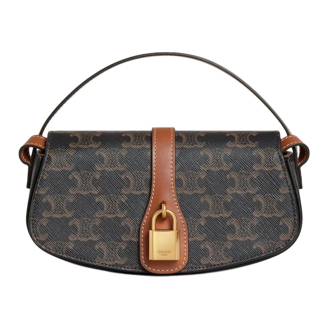 Женская сумка CELINE Tabou Canvas (коричневая)