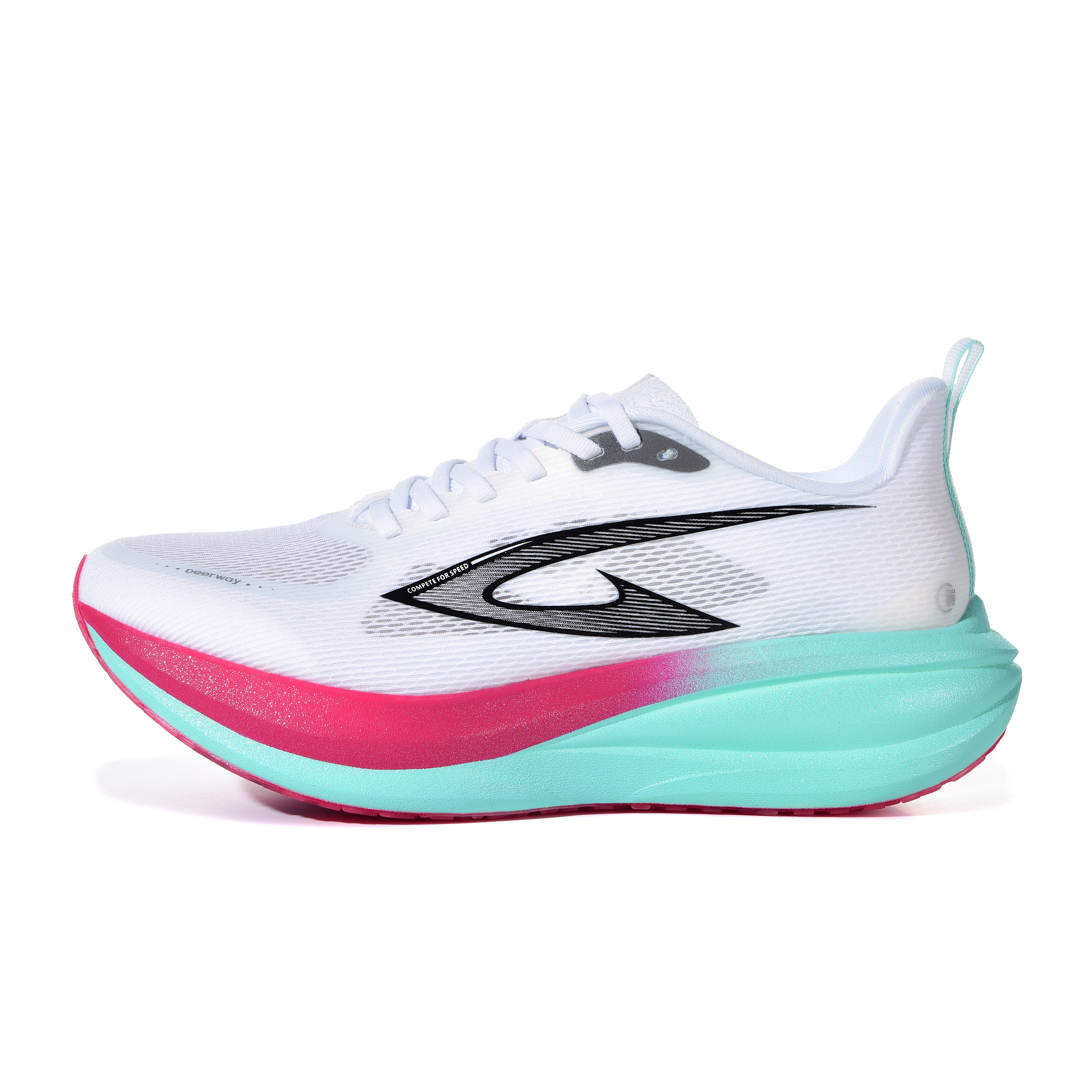 DEERWAY Running Shoes Unisex Low Top Plum Pink White