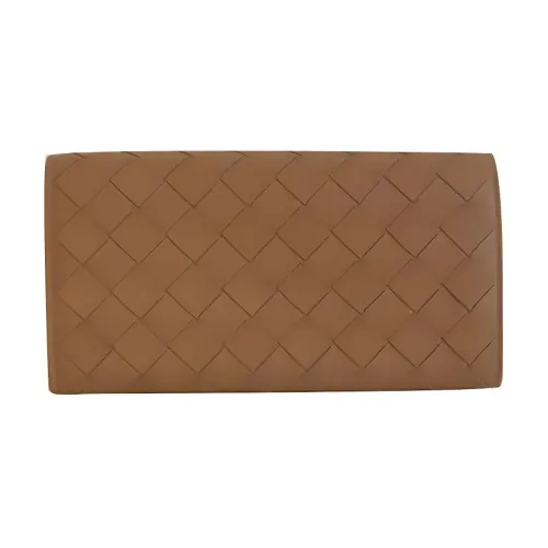 Bottega Veneta Sheepskin With Cow Leather Wallet Women's Coffee